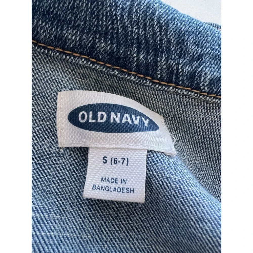 OLD NAVY Girls Kids Size Small S 6-7 Jacket Coat Jean Denim Jacket
